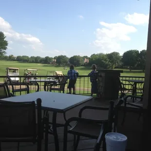 Dinner after golf and pool.