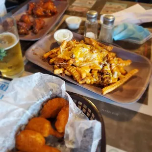 Shrimp jammers, loaded fries and wings!