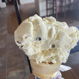 a cone of ice cream