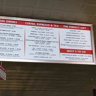 Menu board