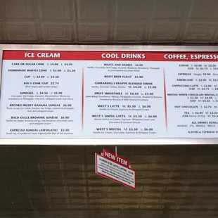Menu board