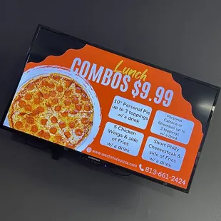 Some of they lunch combos they offer