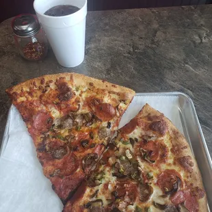 2 slice special and soda ($7) ($5 on Wednesdays)