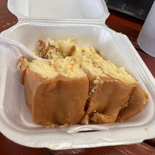 Cake was good and homemade.