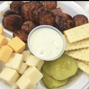Sausage and cheese plate