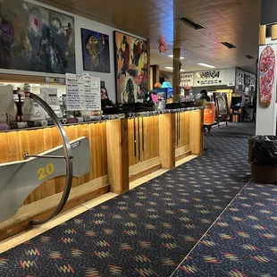 the inside of a restaurant