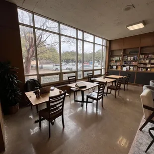 Great window seating towards our garden, playground, and extensive parking lot!