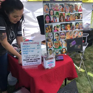 Face painting. Come on over.