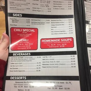 the menu