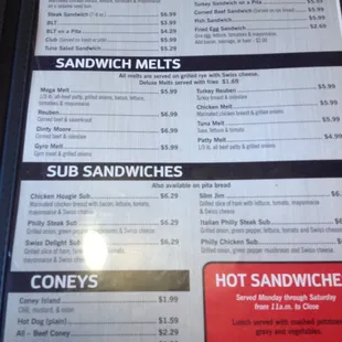 menu