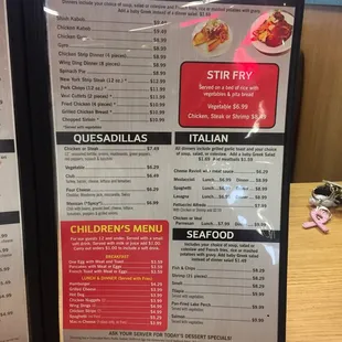 menu