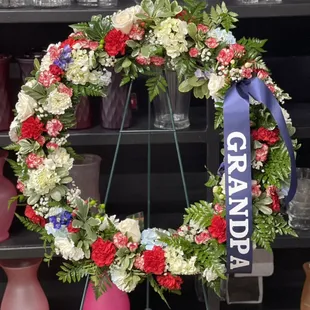 Wreath with mixed flowers