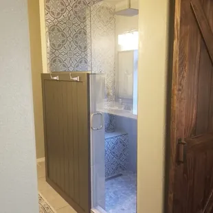 Custom shower door.