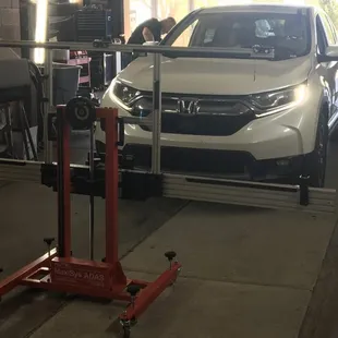 Recalibrating a car.