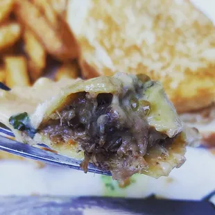 Cross section of short rib ravioli