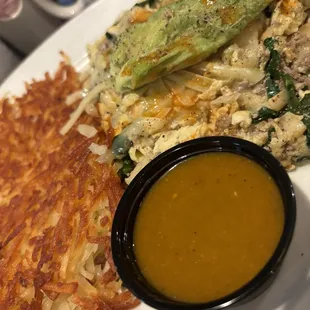 Joes scramble with burrito salsa yummmy