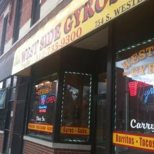 The front of Westside Gyros