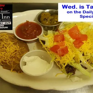 Taco Day every Wed. Get grab 2 hard or soft shells for just $6