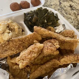 Red Snapper, greens Mac&amp;Cheese