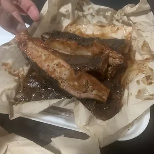 BBQ Slab of Beef Ribs( look at this thickness)