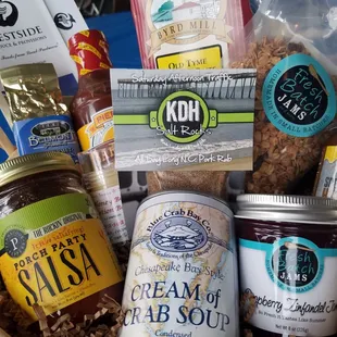 Gift basket they donated for a charity auction, a great variety of local products they offer.