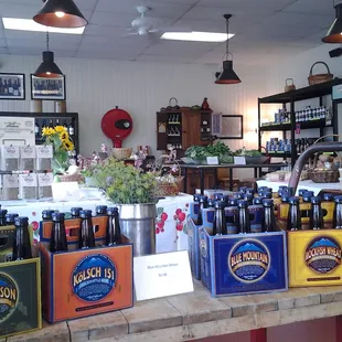a variety of beer bottles