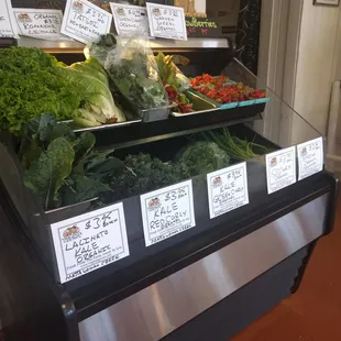 Inside veggie stand