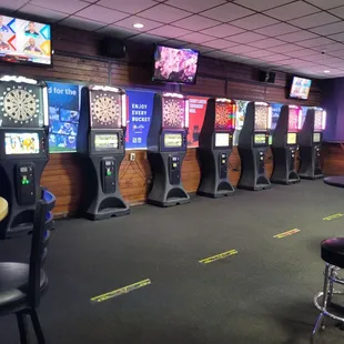 a row of arcade machines