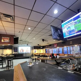 the bar and televisions