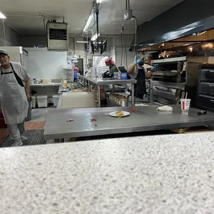 The crew hard at work