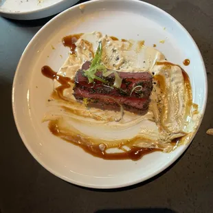 Partially eaten seared tuna