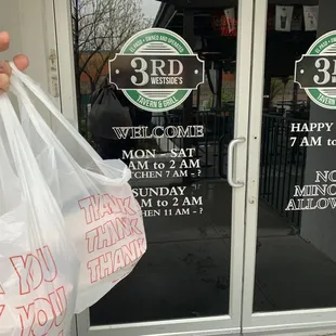 Carry-out food order!