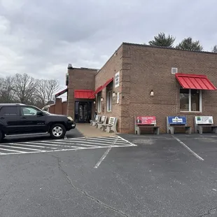 Side view from parking lot