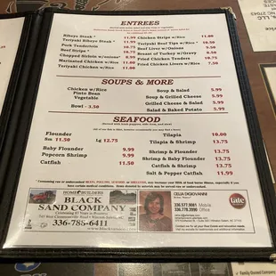 menu and prices