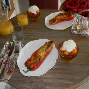 Our delicious breakfast - what a terrific presentation.