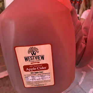 Fresh gallons of cider $11.50- the kids grabbed one. It's fantastic!!