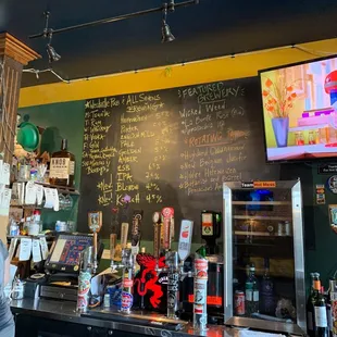 Microbrew beer list.