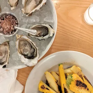 Oysters and Seared Zucchini