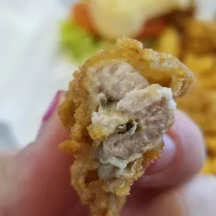 Inside of fried oyster