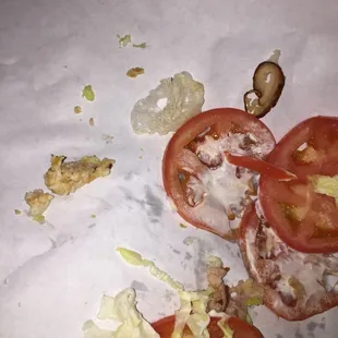 I couldnt even finish my food with plastic in my sandwich