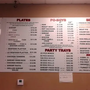 Westwego seafood full menu