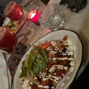 Chicken Nachos, Chicken Quesadilla and R-E-S-P-E-C-T drinks! SO GOOD!!