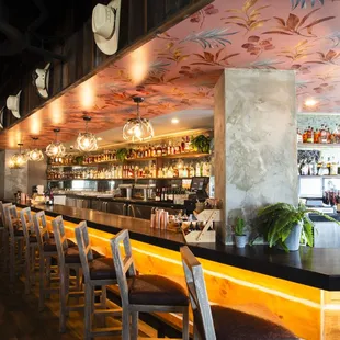 Our nice restaurant bar is home to over 100+ bottles of fine American bourbon and international whiskies.