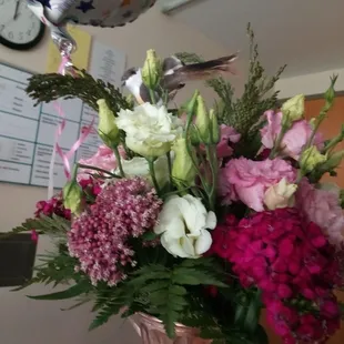 Flowers,bird&amp; balloon.