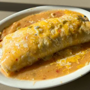 two enchillas on a plate