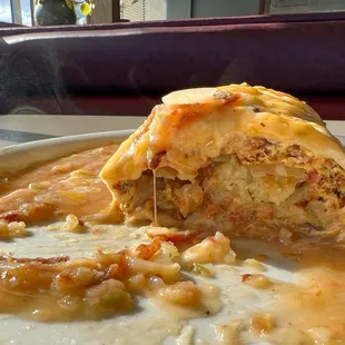 a close up of a plate of food