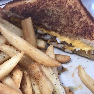 Patty melt on Texas toast