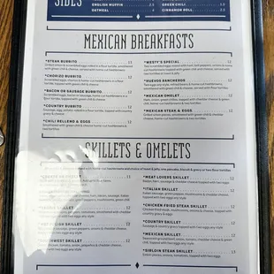 mexican breakfast menu