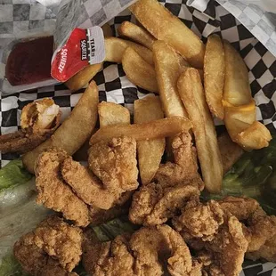 Boom Boom Shrimp w/ half size fries