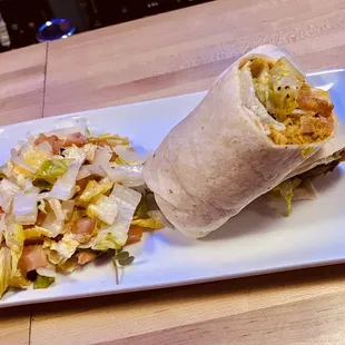 Vegan Falafel Wrap with Chop Salad